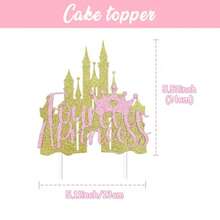 DFour Ever A Princ Cake Topper Princ 4th Birthday Party Decorations Castle Cake Decor Rose Gold Glitter For Four Years Old Girl Little Princ 4th Birthday Party Decor Plies - như hình ảnh - Xem 7