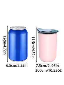 1pc 300ml/10.55oz Stainless Steel Insulated Cup,Stainless Steel Travel Mug,Double Wall Insulated Coffee Cup,Insulated Tumblers With Lid,Cold Drink Cup | Elegant Matte Finish | Double Wall Insulated,Reusable Coffee Cup,Portable Water Cup,Insulated Kettle - Multicolor - View 11
