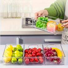 3件/6件套透明冰箱储物盒 - 多功能食品储物容器，适用于冰箱、冷冻室和食品储藏室 - 非常适合存放水果、蔬菜、肉类等 - 耐用塑料材质，易于清洁，冰箱收纳神器 - 透明 - 查看 2
