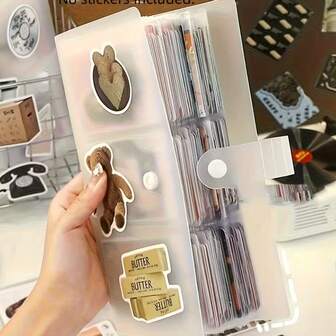 1pc 3-Inch Instant Photo Album, Transparent PP Plastic Photo Album And Ticket Holder - Heavy Duty Clear Album With Individual Compartments, Durable Sticker Storage Box, Holds 84/120/160/240 Photos, Postcards, Movie Tickets, ID Cards, Bank Cards, Scrapbook, Trading Cards, Collectibles - Suitable For Home, School, Office Or Gift