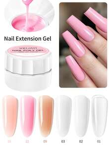 XEIJAYI Bộ 6 miếng gel nối móng, gel khô nhanh bằng tia UV/LED không dính, gel móng có thể tháo rời, dùng tại nhà và salon. - Nhiều màu - Xem 3