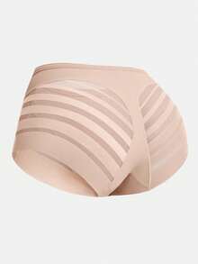 Mutande da donna senza cuciture vita alta, in colori caffè, rosso, blu e rete trasparente, con elevata elasticità, modella e contiene il girovita