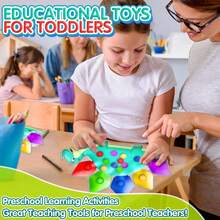 3-5 Years Old Boys Dinosaur Color Sorting Sensory Toys, Suitable For Toddler Play, Fine Motor Matching Games, Road Trip Essentials, Montessori Autism Stress Relief Toys, Easter Egg Fillers - Green - View 3