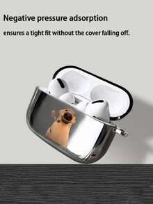 1pc Customized Electroplated Silver Earphone Case, Personalized With Name And Lucky Number, Fashionable Item, Ideal Gift - Multicolor - View 4