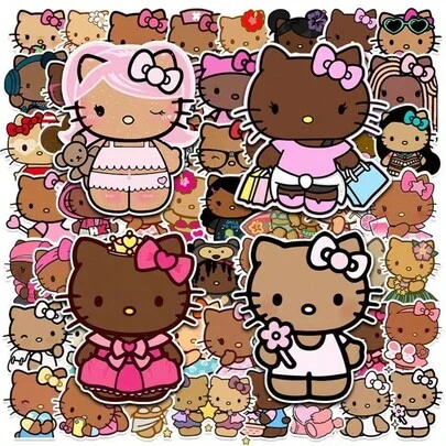 58pcs Cute Black Cat Stickers, Doodle Stickers, Suitable For Personalized Cute Cartoon Creative Decoration, Can Be Stuck On Water Bottles, Laptops, Scrapbooks, Guitars, Cars, Skateboards, Also Can Be Used As Christmas, Halloween, Birthday Gifts/Decorations And Birthday Party Favors.