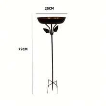 1个铁质金属鸟类喂食器兼洗澡碗，户外花园鸟类及宠物用品，动物喂食器