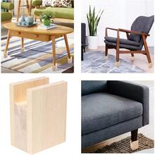 Set Of 2 Wood Bed Risers - 4 Inch Height Pine Furniture Lifts - Default - View 3