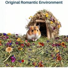 Sukh 150 g de para hámster, Flores y Hierbas, para hámster, Control de olores, Ropa de Cama de hámster Enano, jerbos, Robo, Ropa de Cama para hámster, hámster, hábitat, decoración, Comida para - Mezcla 1 - Ver 6