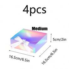 10个装 - 带盖炫彩礼盒，伴郎求婚礼盒，豪华炫彩礼盒（含丝带），适用于婚礼礼盒、生日礼盒、派对礼盒、圣诞礼盒、伴娘礼盒、毕业礼物、情人节礼盒