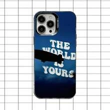 La Funda de Teléfono "El Mundo Es Tuyo" para 17,16,15,14,13,12,11,Pro,Max,Plus, Anticaída Negra Mate Dura - Z3 - Ver 4