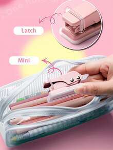 2个迷你打孔器和活页环，办公学习单孔小型打孔器装订环活页环打孔纸张文具纸，学生用品