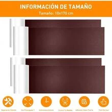 Parche Autoadhesivo de Vinipiel para Reparacin de Piel y Cuero 10x170cm, para Sofs, Asientos de Auto, Muebles y Ms, Solucin Rpida para Raspaduras, Roturas y Grietas Negro - Marrón Oscuro - Ver 3