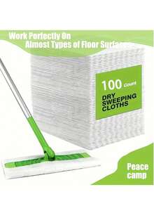 30/100 piezas Hojas de mopa seca desechables, papel grueso para eliminar el polvo estático, sin necesidad de energía o batería, adecuado para limpiar y fregar pisos, apto para todo tipo de pisos, sala de estar, dormitorio, baño, coche, regalo perfecto para amas de casa y personas ocupadas - Blanco - Ver 8