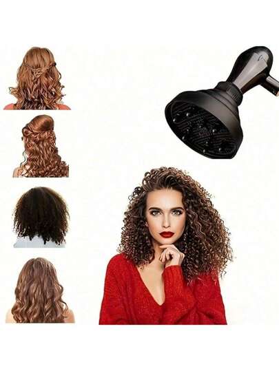 1个装通用吹风机扩散器配件，可折叠吹风机扩散器喷嘴，适用于卷曲、波浪、螺旋状头发 - 耐热硅胶便携旅行美发配件，打造清晰卷度