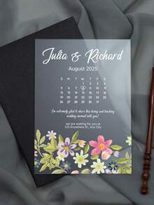 Elegant transparent akrylbröllopsinbjudningskort, blommig akvarelldesign - Anpassningsbar bruddusch-/trädgårdsbröllopsinbjudan. Unik blommig akrylbröllopsinbjudan - Transparent bruddusch-/trädgårdsbröllopsfestinbjudningskort, anpassningsbara bröllopstillbehör - Multifärgad - Visa 16