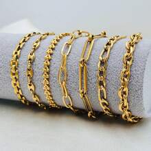 1pc Elegant Stainless Steel Gold Pig Nose Geometric H-Shape Oval Zirconia Bracelet, Suitable For Women's Daily Wear