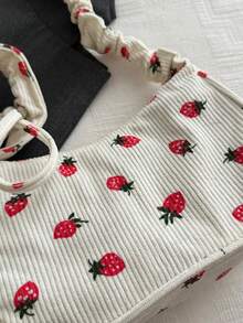 ¡Estilo Fresco y Moderno! Bolso de Hombro y Bandolera para Mujer | Diseño Minimalista con Detalle Plisado y Estampado Floral Pequeño | Gran Capacidad Interior, Ideal para el Día a Día | Material de Alta Calidad y Apariencia Elegante - Multicolor - Ver 5