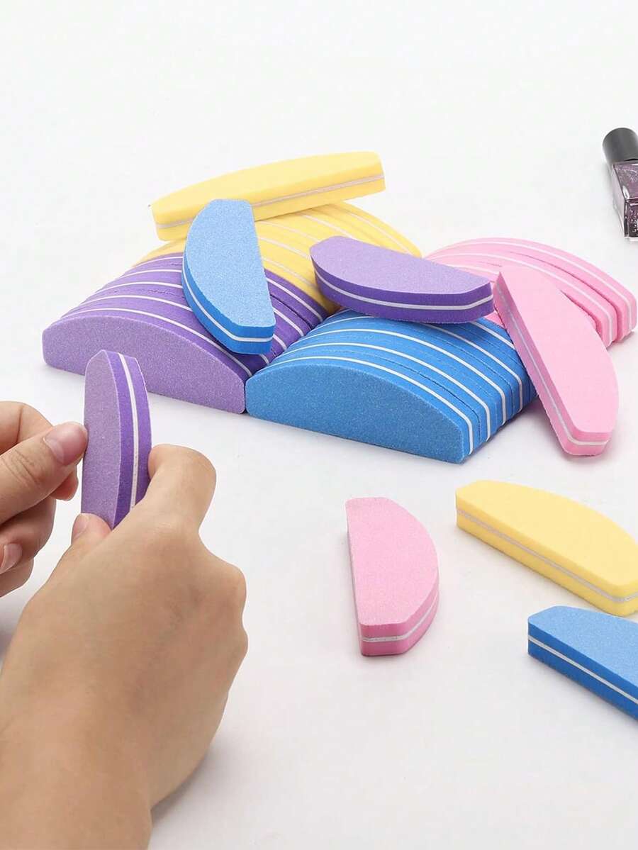 20 قطعة من أدوات تلميع الأظافر، كتل تلميع وملفات أظافر بكميات كبيرة للأظافر الاصطناعية والطبيعية ذات جانبين 100/180 جريت قابلة للغسل وإعادة الاستخدام بشكل قوس - متعدد الألوان - مشاهدة 1