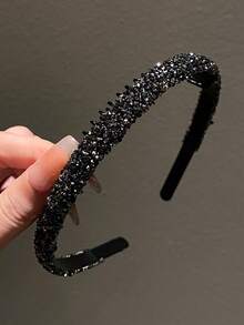 1 件装女士多功能黑色水钻发箍，发饰，发带，发箍，女士发饰，发饰，发箍，女士发箍，女士发箍，美妆家居发饰 - 黑色 - 查看 9