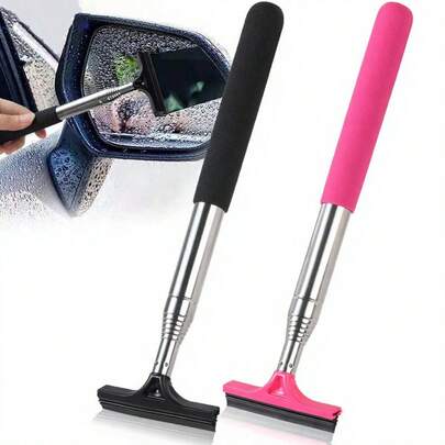 chaohongjia 8,2-38,6 tums infällbar backspegeltorkare, vindruterengörare, bärbara tillbehör för rengöring av bilens interiör och exteriör för regnigt och dimmigt väder
