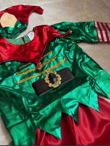 Disfraz Duende Navidad Niños Niñas Infantil Elfa Elfo Duendecilla Ayudante Santa Claus Pastorela - Rojo - Ver 4