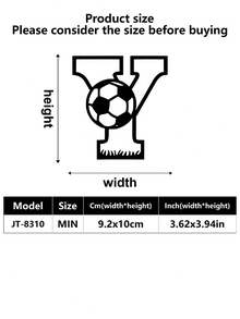 1 pieza Decoración de pared para exteriores, Logotipo inicial, Letra entrelazada de fútbol de metal, Decoración de arte de pared, Decoración de pared de metal clásica de fútbol, Material resistente, Calidad superior, Diseñado con un tema de fútbol, Adecuado para el hogar, la oficina, el dormitorio, la sala de estar, el jardín y otras escenas, Un regalo ideal para los fanáticos del deporte, Una decoración de logotipo de metal personalizada artística y moderna, Una excelente opción para regalos de inauguración de la casa, cumpleaños y días festivos, decoración de habitaciones, decoración de dormitorios, hogar - Multicolor - Ver 12