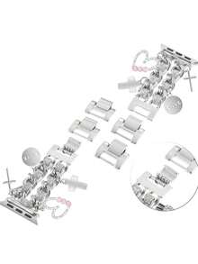 1PC Fashionable Double Thin Flash Leather Rope Hollow Heart Smart Watch Strap, Compatible With Apple Watch 38/40/41/42/44/45/46/49mm, Suitable For Apple Watch Series Ultra/SE/10/9/8/7/6/5/4/3/2/1, Adjustable Length, Easy To Operate (Strap Only, Watch And Case Not Included)