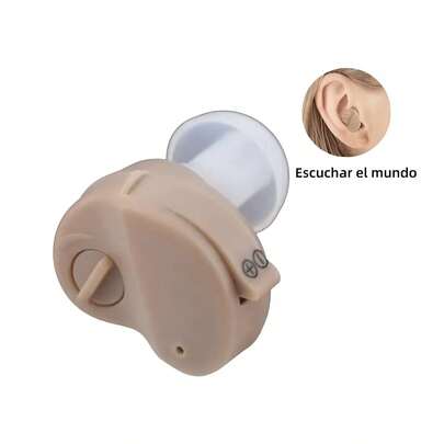 Audífono retroauricular con amplificación de audio, adecuado para usuarios de edad avanzada, con reducción inteligente del ruido y control de volumen.