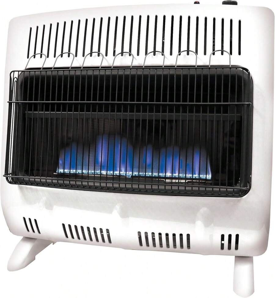 Mr. Heater MHVFDF30BFT 30,000 BTU Vent Blue Flame Dual Fuel Natural Gas And Propane Heater Cold Rooms, Additions, Rooms & Cabins - White - 1 - 查看 1