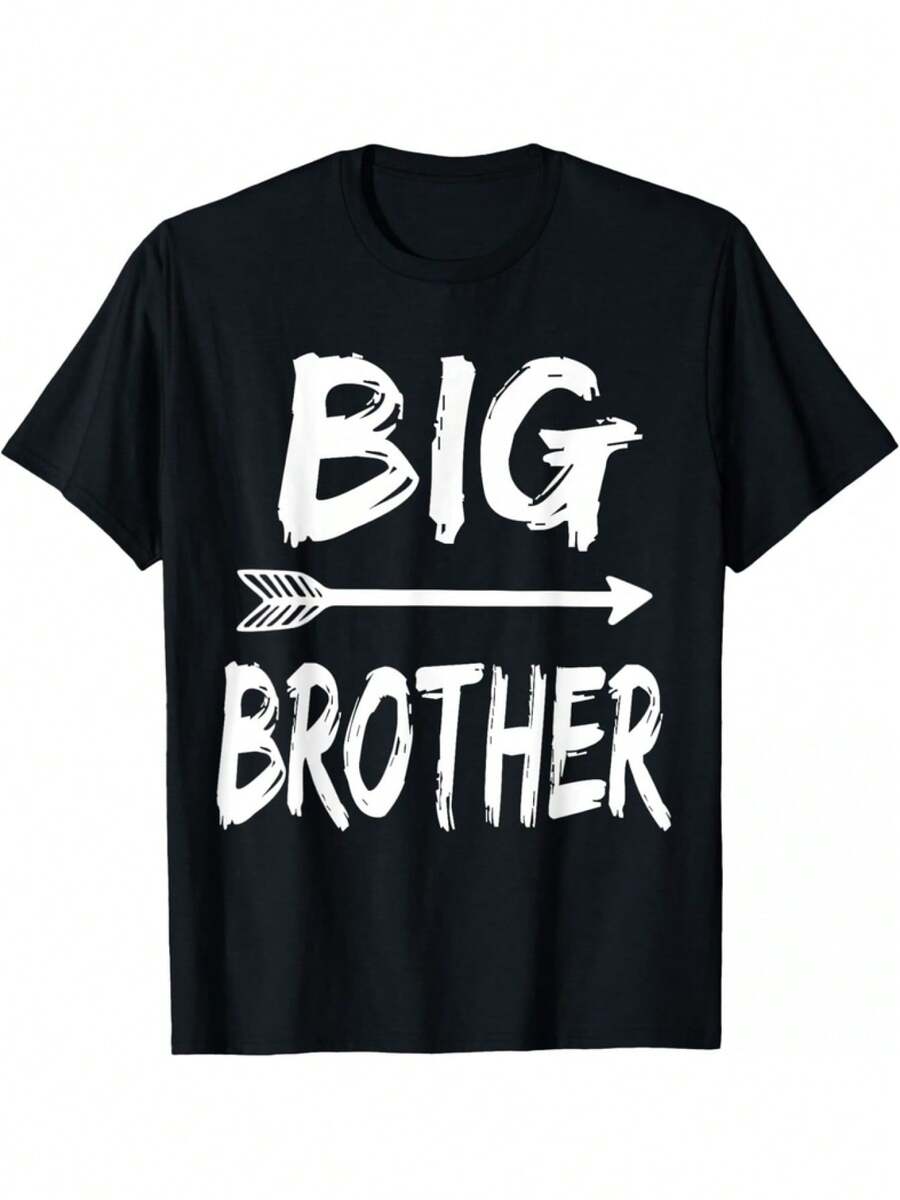 & Unisex-Friendly Big Brother TV Show T-Shirt With Iconic Arrow Logo And White 'BIG BROTHER' Print - Casual Crew Neck T-Shirt For Fans, Contestant Gift, Machine Washable For Year-Round Wear (Black) - Iconic Reality Show Clothing - 黑色 - 查看 1