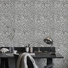 1 Roll Black & White Leopard Print Self-Adhesive Wallpaper, PVC Thickened Vinyl Material, Removable, Suitable For Living Room, Bedroom Accent Wall, Home Decor, Kitchen Cabinet, Drawer Lining, Furniture Decoration, Easy To Install And Remove, Size: 40cm X 500cm/300cm/100cm