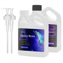 1:1 High Definition Transparent Epoxy Resin AB Casting Resin, 500/1000ml With Pump, Self-Leveling, Bubble-Free, For DIY Jewelry, Earrings, Pendants, Silicone Mold Making, Suitable For Craftsmen And Beginners - Black - View 14