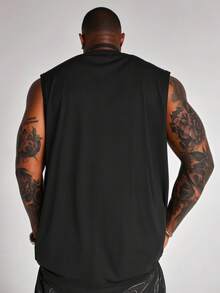 男士夏季休闲字母印花圆领背心