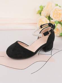 Wedding Party Evening Vacation Sweet Cute Flower Girl Girls' Shoes Suitable For Big Medium Small Girls Children Shoes Baby Shoes Classic Comfortable Versatile Little Shoes Girls Fashion Black Pearl Four Seasons Holiday Elegant High Heel Chunky Heel Shoes Formal Dress Performance Shoes Dance Mary Jane Princess Shoes Hollow Shoes - Black - View 10