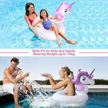Swimming Ring - Purple - Pool Float, Pool Floats Inflatable Float Pool with Rapid Valves Floaties Swim Rings Summer Toys 5 10 Year Old Toddlers Floating Tubes - Flotador de unicornio morado - Ver 5