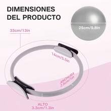 CHOICE Pilates Kit Casa Incluye Aro Pilates 25Pulgada, Pelota Pilates Pequea y 1 Paar Calcetines de Yoga, Anillo y Pelota Chica 25cm de Yoga, para Tonificar Los Msculos de Brazos y Muslos - GRIS - Ver 3