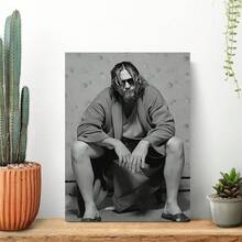 1pc Unframed Canvas Black & White Edgy Robe Figure With Bubbles Decor – Fits Unique Bathroom/Edgy Living Room Wall Decor; Ideal For Edgy Decor Lovers, Unique Decor Enthusiasts | Canvas Only - Multicolor - View 3