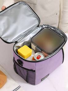 1 件男女多色保温午餐袋 - 可重复使用午餐盒，适用于办公室、工作、学校、野餐、海滩 - 防漏、可冷冻、冷藏袋，配有可调节肩带，容量大，多功能，适用于户外、色块包、色块包、双色包、午餐盒包，适用于野餐、工作、办公室、旅行、露营、假期、学校、海滩，男女学生、工人、野餐包、女士