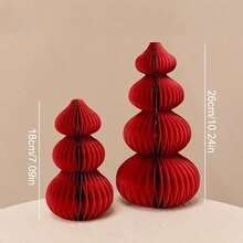 1/2/4/6pcs Red Foldable Paper Honeycomb Lanterns Decor, Lucky Bag Spring Festival Figurine Hanging Ornaments, Traditional Chinese New Year Celebration Decorations, Non-Electric Lunar New Year Lanterns, Wedding Lanterns, Wall Hanging, Holiday Party Room Decor, Chinese New Year Gifts - Multicolor - View 21