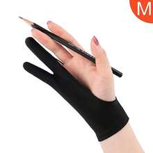 2 piezas Guantes de arte de diseño de dos dedos para mano derecha, anti-manchas, resistentes al desgaste, a prueba de sudor, a prueba de polvo, adecuados para dibujar y pintar al óleo - Multicolor - Ver 7