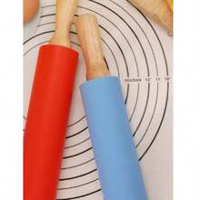 This Vibrant Rolling Pin Is A Must-Have Multi-Functional Tool For The Kitchen, Perfect For Home Kitchens, Baking Studios, And Cooking Classes. The Wooden Rolling Pin Features A Rotating Handle, Allowing 360-Degree Non-Stick Use For Making Dough, Pastries, Dumpling Wrappers, And Other Baked Goods. - Multicolored - View 5