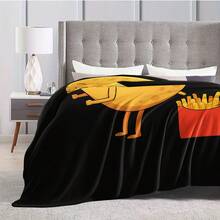 1pc Funny Potato & French Fries Throw Blanket - Soft Flannel All-Season Couch, Bed, Office Decor - Tear-Resistant Cozy Gift For Potato Lovers - Black Background With Smiling Potato Design - Christmas Gifts Birthday Gifts Holiday Gifts, Ideal Gifts For Boyfriend Girlfriend Father Family Mother Lover Daughter Son Grandfather Grandmother Friend Classmate Birthday Anniversary Valentine's Day Thanksgiving Christmas Halloween Mother's Day Father's Day Wedding New Year Gifts, Suit For Sofa Bed Car Bedroom Living Room Office Outdoor Camping Beach - Nhiều màu - Xem 4