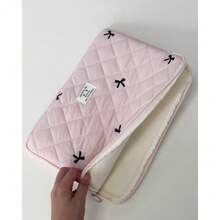 1 Laptop Bag Ballet-Style Bow Embroidered Tablet Bag For 10/11-Inch IPad 13/14-Inch  15/15.6-Inch Laptop Bag - 藍色 - 查看 2