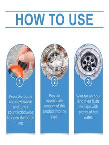 1 Bottle Instant Kitchen & Bathroom Sink Drain Cleaner - Powerful Clog Remover