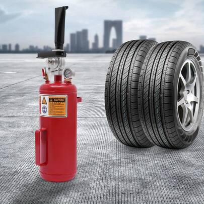 SENDERPICK Reifenfüller Reifenschockfüller 2.11 Gallonen Reifen Booster Inflator PKW Reifenbooster Luftkanone Airbooster Reifenaufblasgerät für Motorrad ATV Traktor Autowerkstatt Rot