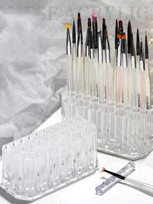 26孔亚克力笔筒收纳架，极简美甲刷收纳架，桌面收纳架