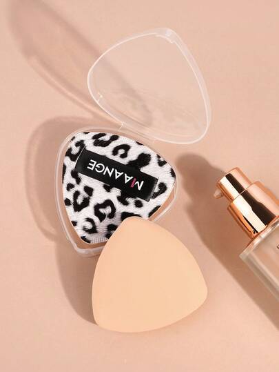 MAANGE 1 bông phấn tam giác kèm hộp đựng, dùng được cả khi ướt, mềm mại và thân thiện với da, dụng cụ trang điểm dễ mang theo khi đi du lịch, quà tặng, đồ dùng giá rẻ, vật dụng cần thiết khi đi du lịch.