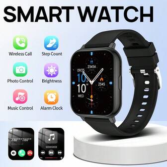 SmartWatch Hot 1.83-Inch Full Touch High-Definition Sports Smartwatch, Wireless Calling, SMS Reminder, Alarm Reminder, Multiple Sports Modes, Remote Photography, Music Playback, Multi-Functional Smartwatch, Compatible With Android And IOS System Smartphones, Suitable For Gift Giving On Various Holidays Such As New Year's Day, Valentine's Day, Easter, Mother's Day, Father's Day, Halloween, Thanksgiving, Christmas, Etc