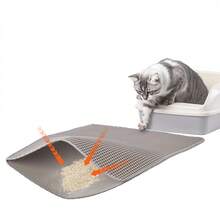 Cat Litter Mat, Cat Litter Trapping Mat, Honeycomb Double Layer Design, Easy To Clean,Washable (Gray) - 30*45CM - View 3