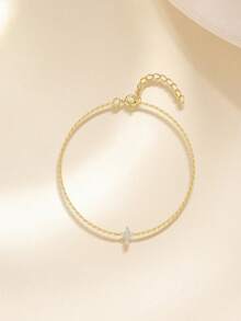 1pc Evil Eye 925 Sterling Silver Cross Classic Diamond Bracelet Small Simple Exquisite Handmade Fine Jewelry Gift Perfect For Daily Wear Wedding Party Engagement Christmas Gifts